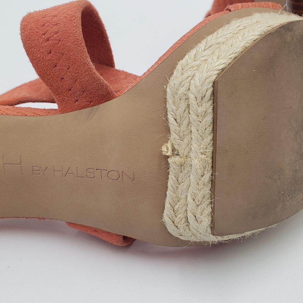 Halston Orange Espadrille Platform Pumps Size 10 - Picture 15 of 15